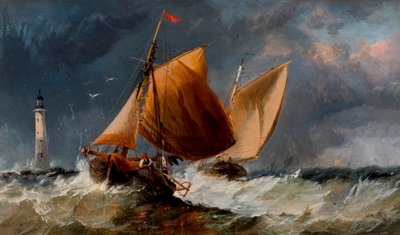 Fishing Craft off the Eddystone Lighthouse by Richard Beavis